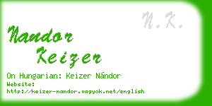 nandor keizer business card